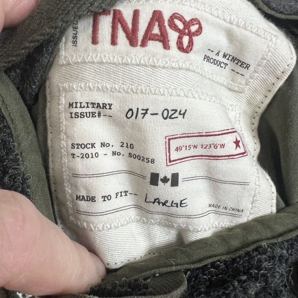ARITZIA TNA Military Edition Hooded Wire Frame Parka Coat 3-1 Green L Large - Picture 10 of 11